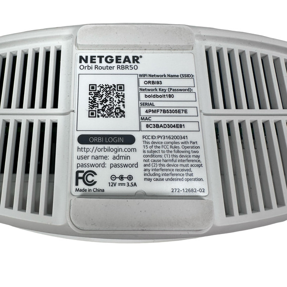 Netgear RBR50 Orbi AC3000 Tri-band WiFi Router White Wireless Mesh System - Picture 4 of 5